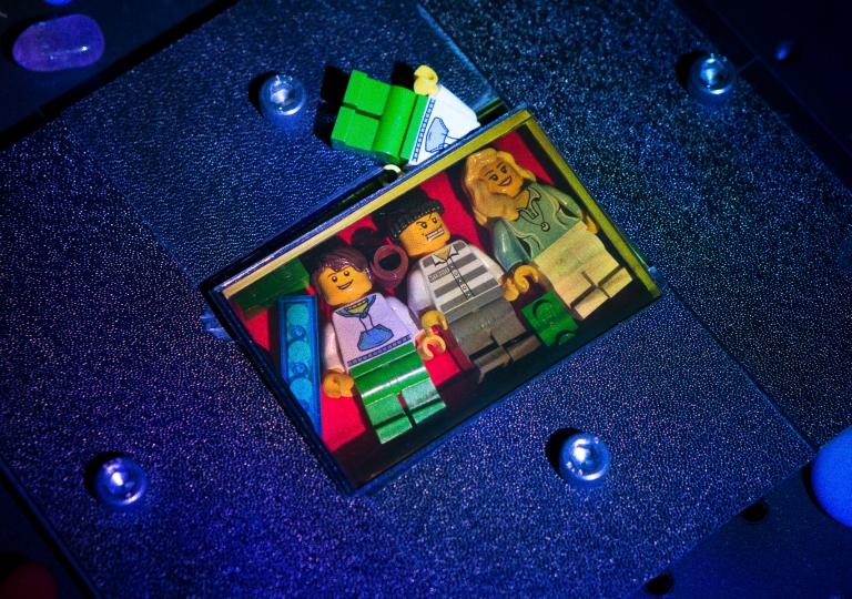 LEGO hologram restored by RGB lasers